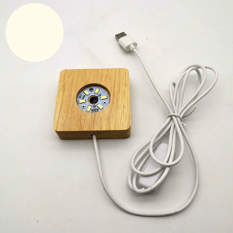 ResinCube Glow | Silikonform mit LED-Holzbasis | DIY Epoxidharz Lampe & Würfel-Dekor