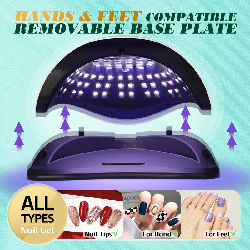 UV-LED Nagellampe NailRadiant Pro 81 | 81 LEDs | 4 Timer-Modi | Smart Sensor & Painless-Technologie | Für UV & LED Gel
