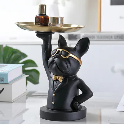 Decodoggo Bulldog Schlüsselhalter Dekorfigur | 26 cm | Aus Harz | Stilvoll & Funktional | Für Schlüssel & Kleinteile