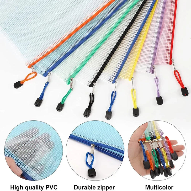 ZipperBag SortiFlex | 10-teiliges Set | Transparente Reißverschlusstaschen in mehreren Größen | Wasserdicht & Reißfest