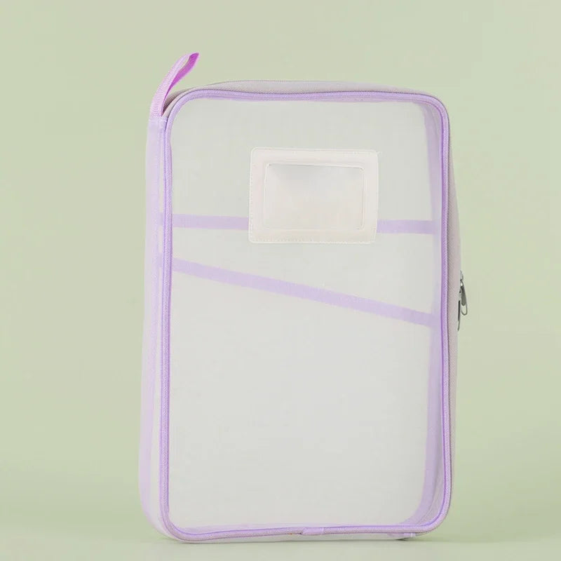 Doclura A4 Dokumententasche mit Reißverschluss | Doppellagig & transparent | Nylon-Netz Organizer 31×23,5×4 cm
