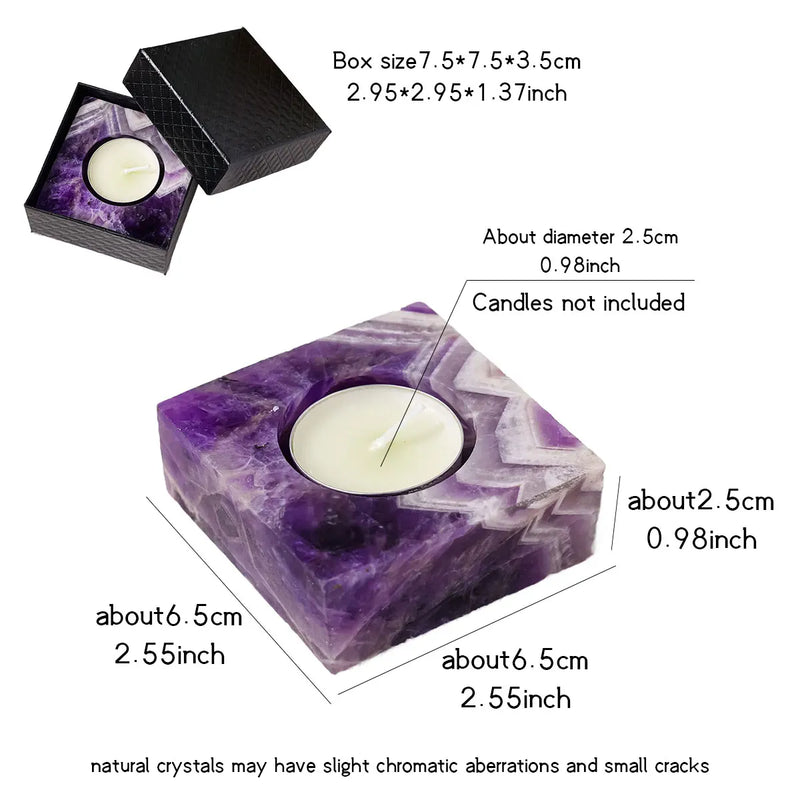 Kristall Kerzenhalter | Rosenquarz & Bergkristall | Handgearbeitet | Natürliche Edelsteine