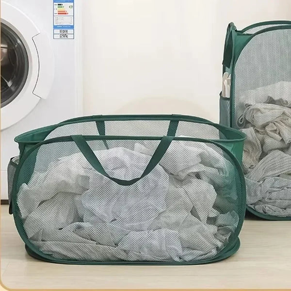 Wäschekorb Faltix | Pop-Up Design | Mit Seitentasche & Verstärktem Rahmen | Einzeln oder mit Doppeltrennung