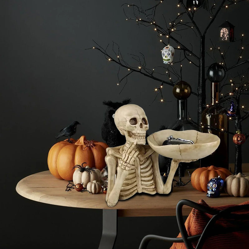 SkullServe | Schädel Deko-Tablett aus Harz | Gothic & Halloween Akzent | Vielseitig nutzbar