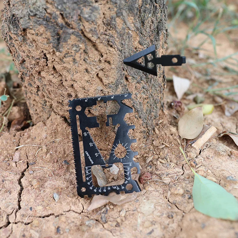 SurviCard Pro 18-in-1 Multifunktions Survival-Tool | Kompakte Outdoor-Karte mit Messer | 8,5 × 5,2 cm | Edelstahl