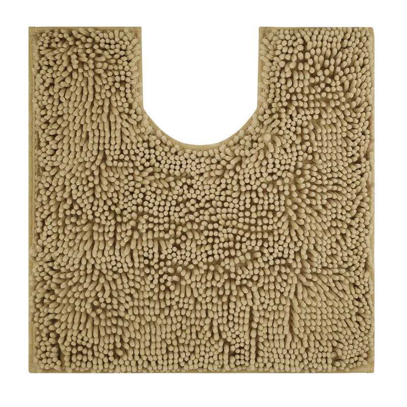 Aqualume | Toilettenvorleger U-Form | Super Saugfähige Chenille-Badematte | Rutschfest & Waschmaschinengeeignet | Weich & Komfortabel