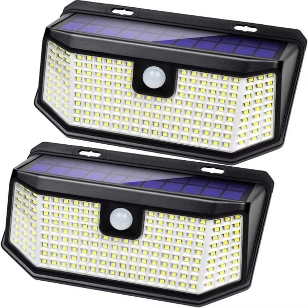 SolarGuard 102 Solar Gartenleuchte mit Bewegungssensor | 102 LEDs | 3 Beleuchtungsmodi | IP65 Wasserdicht | 270° Weitwinkel für Hof, Garten & Einfahrt