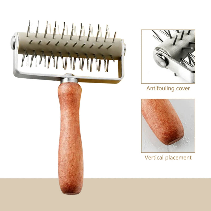 PizzaDock Pro | Teigstupfer aus Edelstahl & Holzgriff | Blasenfrei & Schnell | 20,5 x 13,3 cm
