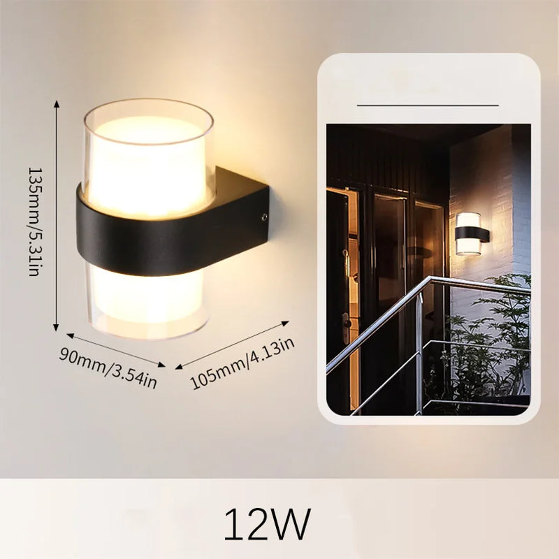 LED Außenwandleuchte AuroBeam | IP66 Wasserdicht | Bewegungsmelder & Dämmerungssensor | 6W / 12W