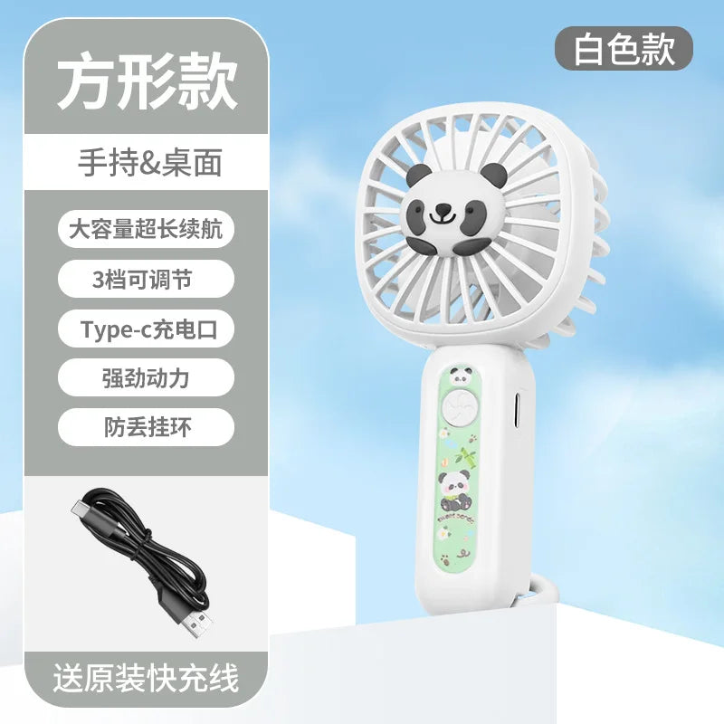 Mini-Handventilator BreeziPop | USB-Aufladung | Leise & Tragbar | Süßes Cartoon-Design