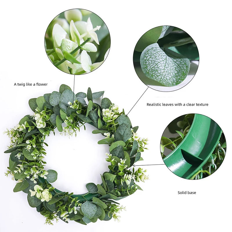 EverLeaf | Eukalyptus-Kranz mit Kunstblumen | Handgefertigte Dekoration für Weihnachten, Hochzeit & Zuhause