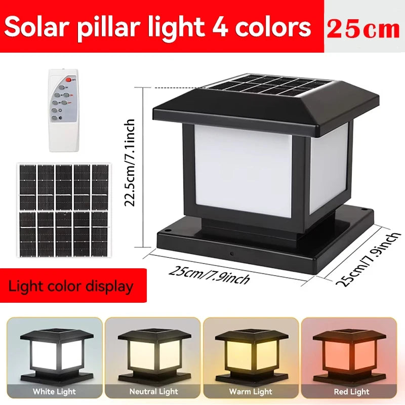 Solara PillarGlow Solar-Lichtsäule LED mit Fernbedienung & Timer – IP65 Wasserdicht