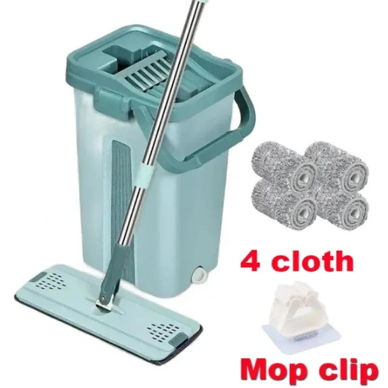 Wischmopp CleanGlide | Handsfree Auswringsystem | 360° Drehkopf | Für Nass- & Trockenreinigung