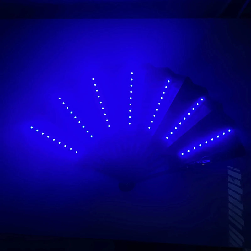 LED Faltfächer LumiFan | Leuchtender Tanzfächer | Glow-in-the-Dark Party Accessoire | Für Festival, Halloween & Shows