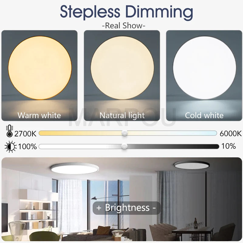 Smart Deckenleuchte LumoSmart | Dimmbar & App-Steuerung | Modernes LED-Design | Schwarz/Weiß