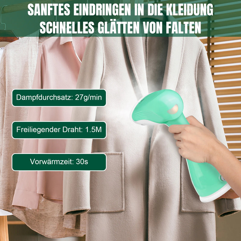 VaporiX Hand-Dampfglätter 2000W | 30s Aufheizzeit | Tragbares Bügelgerät für Zuhause & Reisen | 2 Dampfmodi & 300ml Tank