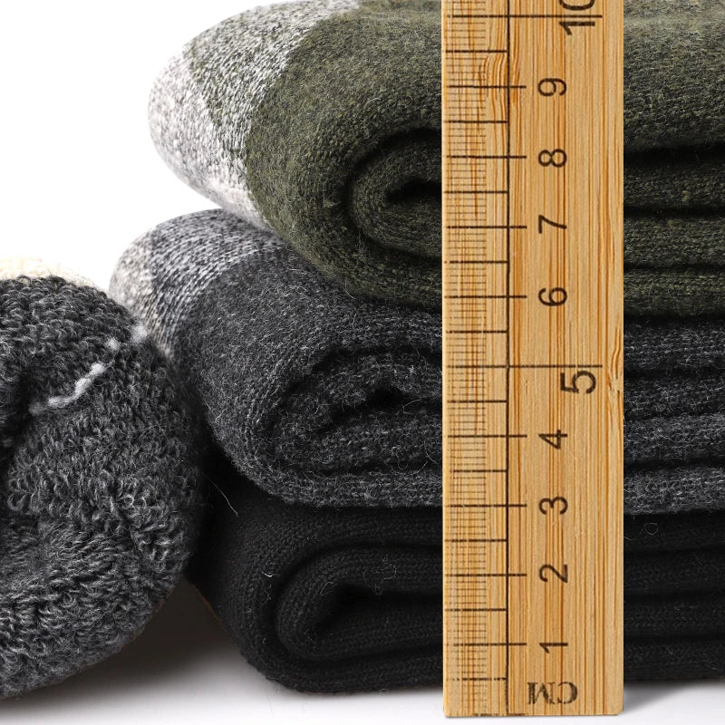 Merino Wollsocken Herren | Winter Thermo | 3er Pack | Frottee-Innenfutter & Mittel-Lang