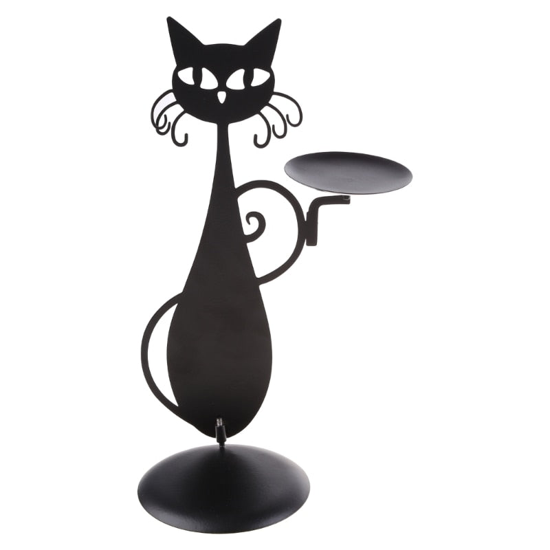 Kerzenhalter NoctiCat | Vintage Katzen-Design | Eisen Schwarz | Schützend & Stilvoll