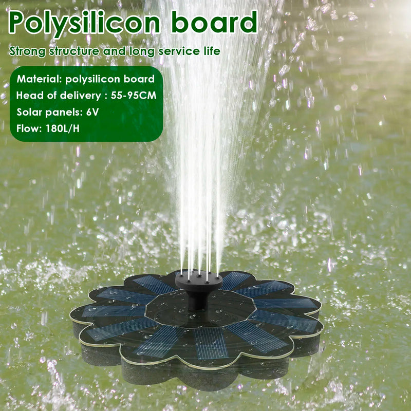 Solar Spring Gartenbrunnen | 5 Düsenaufsätze | Energiesparend & Wartungsfrei | Für Teich, Vogelbad & Balkon