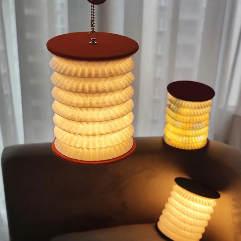Lunava Faltbare LED Tischlampe | USB Wiederaufladbar | Touch-Dimmung | Laternen-Design aus Dupont-Papier | 2W | 400 mAh Akku