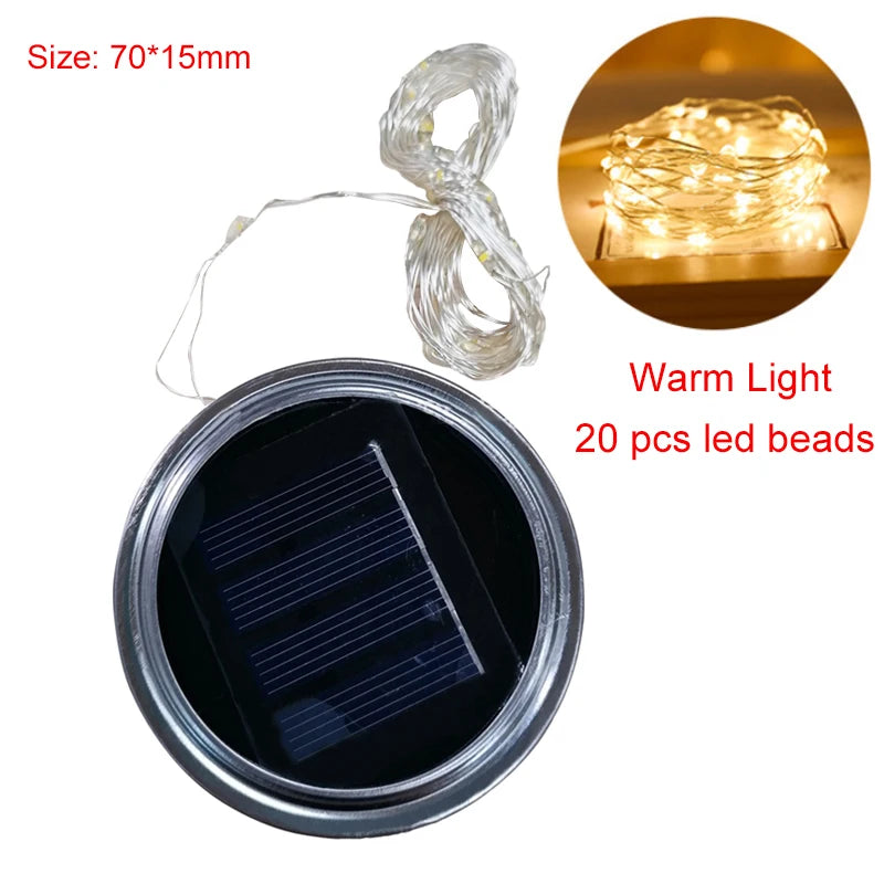 LumiDeck Solar-Deckel Lichterkette | Wasserdicht & Lichtgesteuert | Für Glasdeko & Gartenbeleuchtung