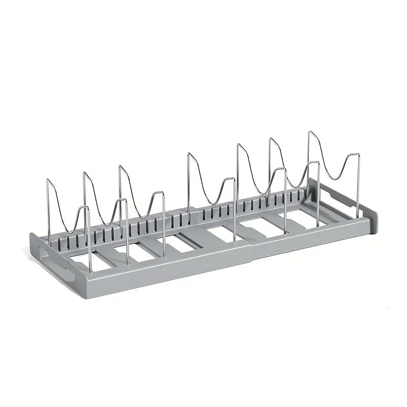 Teleskop-Topfdeckelhalter FlexRack | Verstellbar & Erweiterbar | Für Pfannen, Töpfe & Schüsseln | Weiß oder Grau