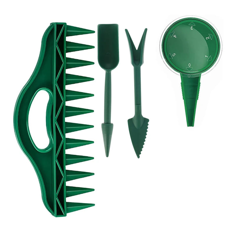 GartenProfiX Saathelfer Set 4/7-teilig | Pflanzhilfe mit 12-Loch Säschablone | Wasserdicht & Stabil | Gartenwerkzeug für präzises Säen
