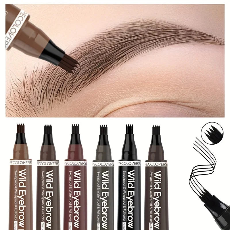 Augenbrauen Tattoo-Stift BrowArt 4Tip | Wasserfest & Langhaftend | 4-Zacken-Präzisionsspitze | In 6 Farben erhältlich