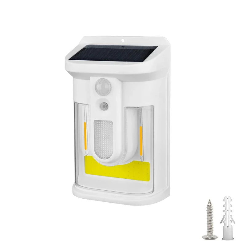 Lumosfera Solar Wandleuchte mit Bewegungsmelder | 3 Lichtmodi | IP65 Wasserdicht | Warmes Flammenlicht für Garten & Hof