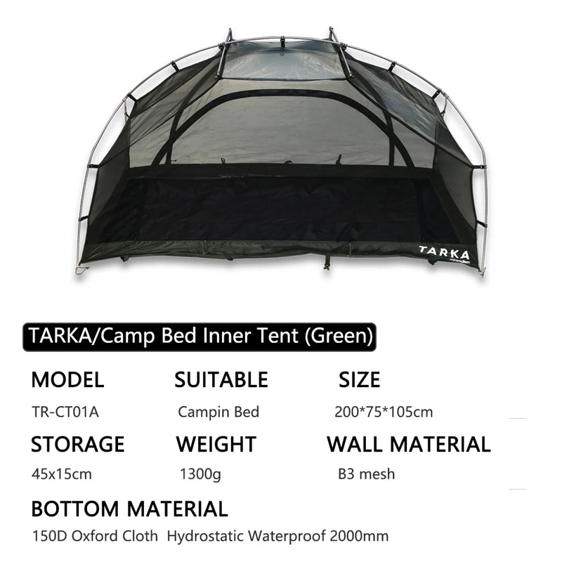 Campingbett Innenzelt TrekShield SoloMesh | Insektennetz & Belüftung | Abnehmbar & Ultraleicht | Für Outdoor, Trekking & Sommer-Camping