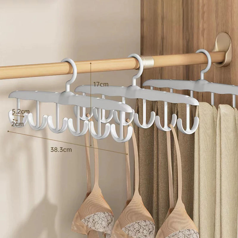 WaveEase Kleiderhaken-Set (2 Stück) | Wellenförmiger Multifunktions-Kleiderbügel | Nahtloser Aufhänger & Trockengurt | Platzsparend & Tragbar