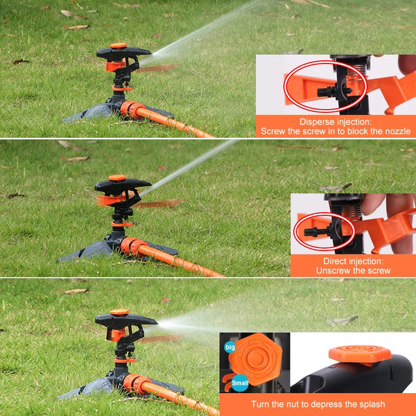 Automatischer Gartensprinkler HydroSpin 360 | 12 m Reichweite | 360° Rotationsfunktion | Für Rasen, Garten & Landwirtschaft | 21 × 25,2 × 16,5 cm
