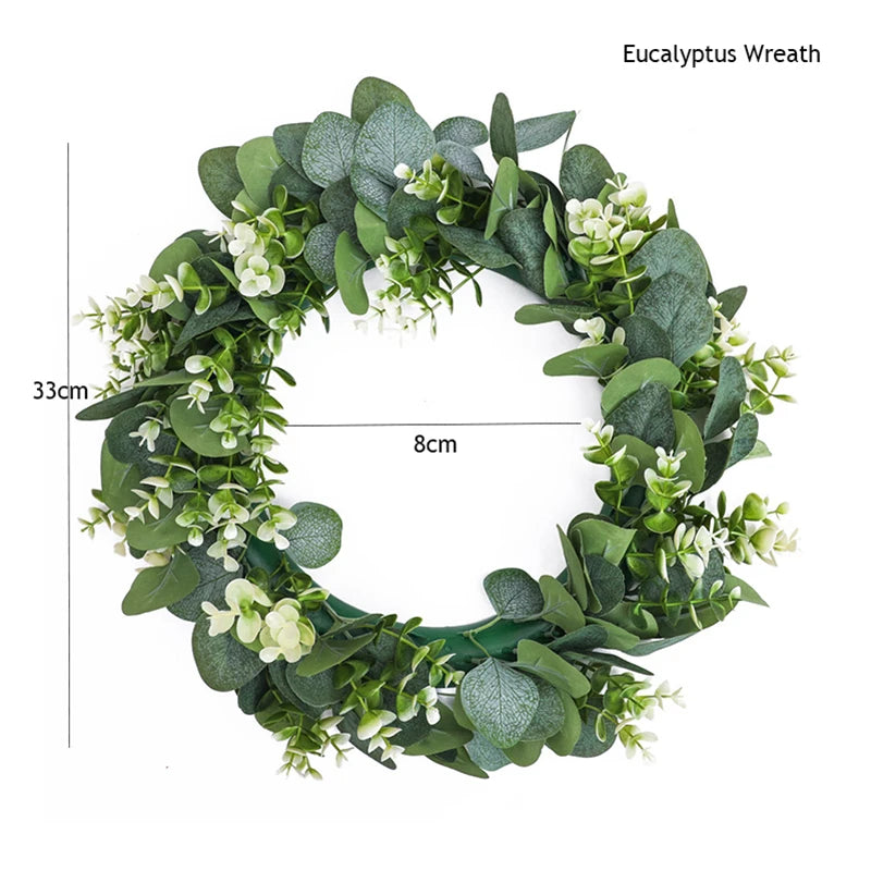 EverLeaf | Eukalyptus-Kranz mit Kunstblumen | Handgefertigte Dekoration für Weihnachten, Hochzeit & Zuhause
