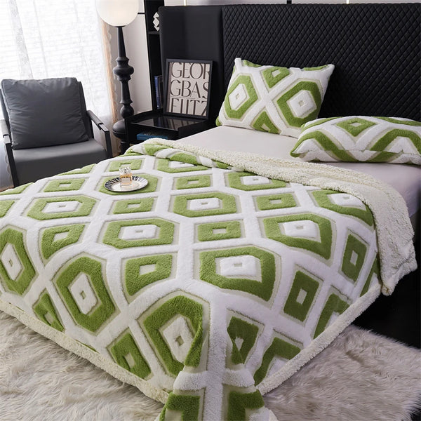 Flanell-Decke Caldoria | Extra Dick & Weich | Hautfreundlich & Wärmend für Herbst & Winter | Sofa-, Bett- & Reise-Decke