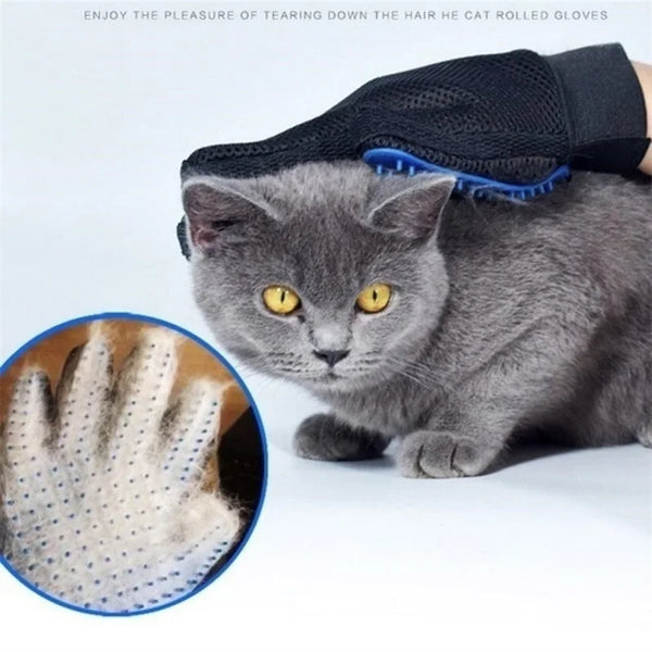 FellGlanz | Katzen- & Hunde-Pflegehandschuh | Selbstreinigende Bürste | 180 Silikon-Noppen | Sanfte Fellpflege & Haarentfernung