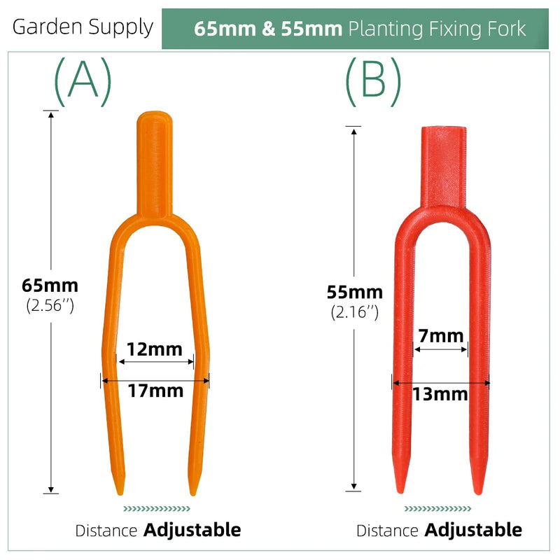 VitaFix | 50er-Set Pflanzen-Stiel- und Rankenfixierer | 5,5 cm & 6,5 cm | Stabile Befestigung für Erdbeeren, Wassermelonen & Rankpflanzen