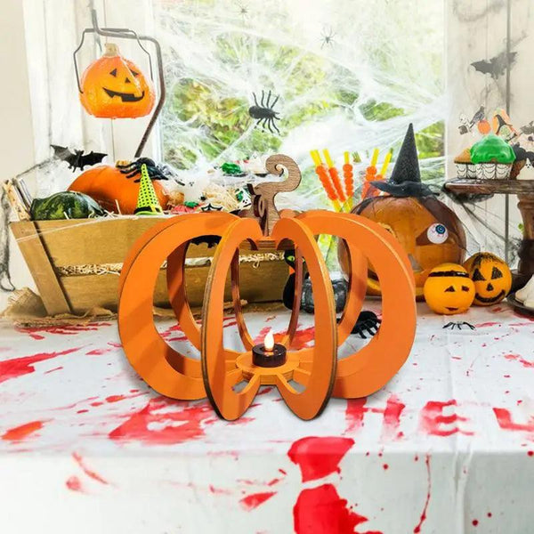 Kürbis Teelichthalter | Schmiedeeisen | Halloween Deko | Weiß & Gelb