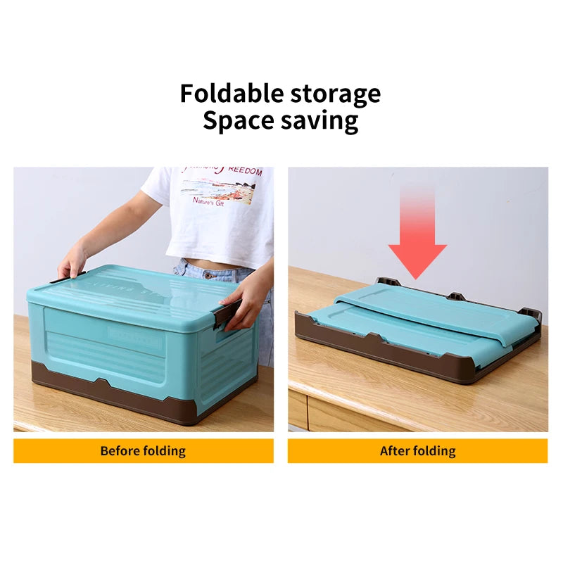 FlexiStore Faltbox | Stapelbarer Ordnungshelfer mit Deckel | 32×23×21,5 cm | Kunststoff-Aufbewahrung für Zuhause & unterwegs