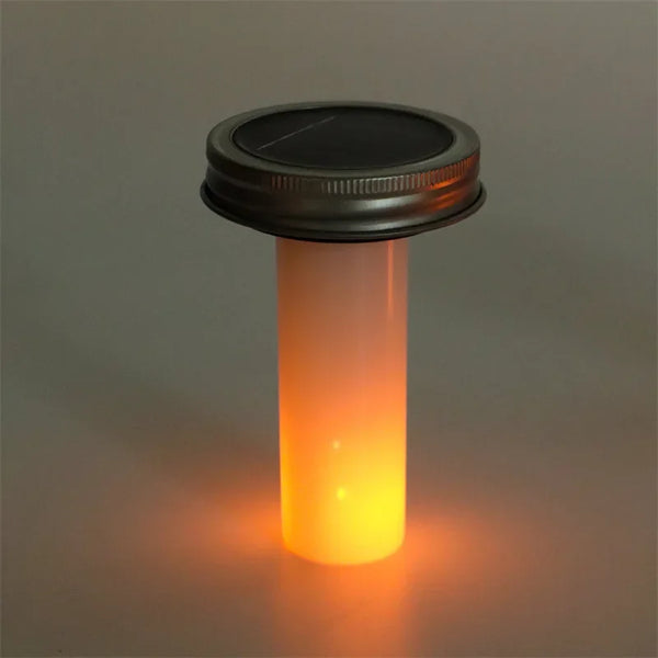 Solar-LED-Flammenlicht FlammaLid SolarGlow | Für Mason-Gläser | Dekoleuchte für Innen & Außen | 7×11,5 cm
