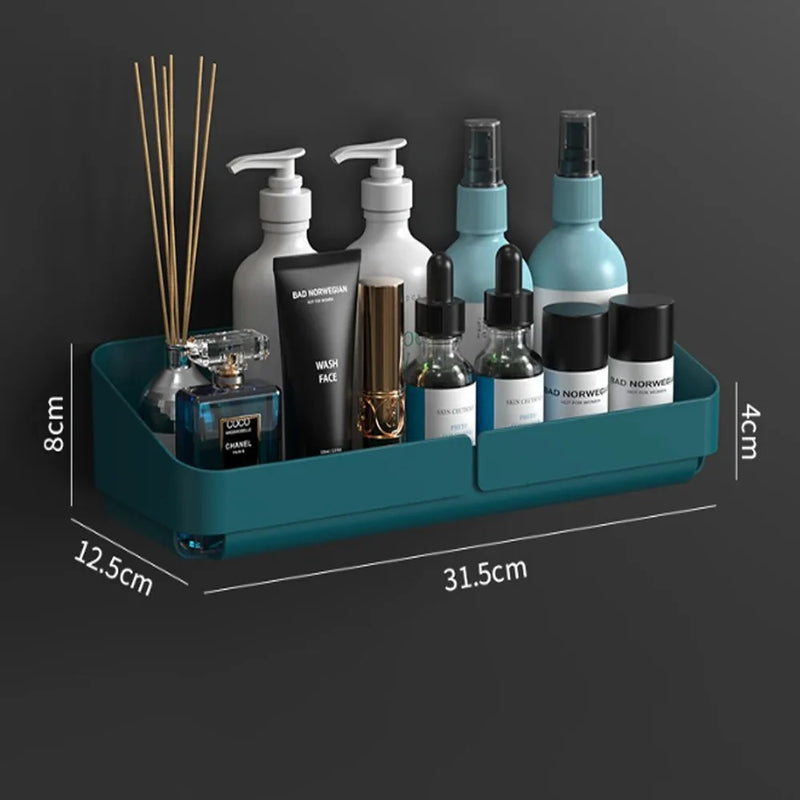 Wandregal EasyMount | Bad- & Küchenregal ohne Bohren | Aufbewahrung für Kosmetik, Shampoo & Gewürze