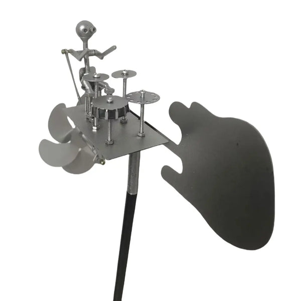 Rockvento Metall Windspiel Gitarre | Handgefertigte Windskulptur | Rock Deko für Garten & Terrasse | 28 × 17 cm