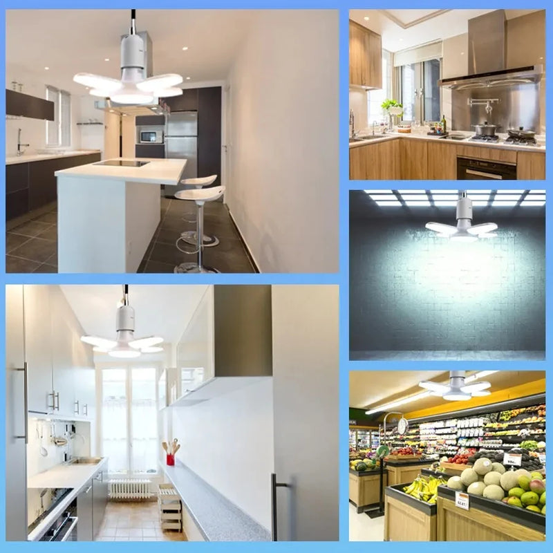 LED Faltlampe LumiFold | E27 Sockel | Fächerförmiges Design | 360° Abstrahlwinkel | 28W Kaltweiß