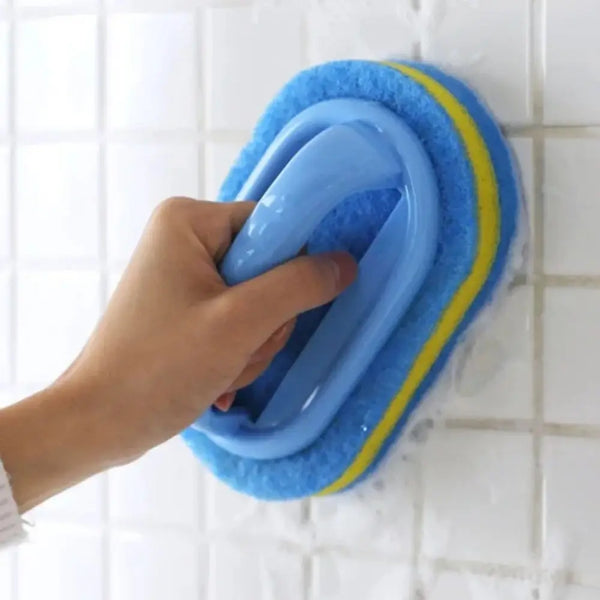 Reinigungsbürste GripClean Flex | Mit Griff & Scheuerschwamm | Für Küche, Bad & Fliesen