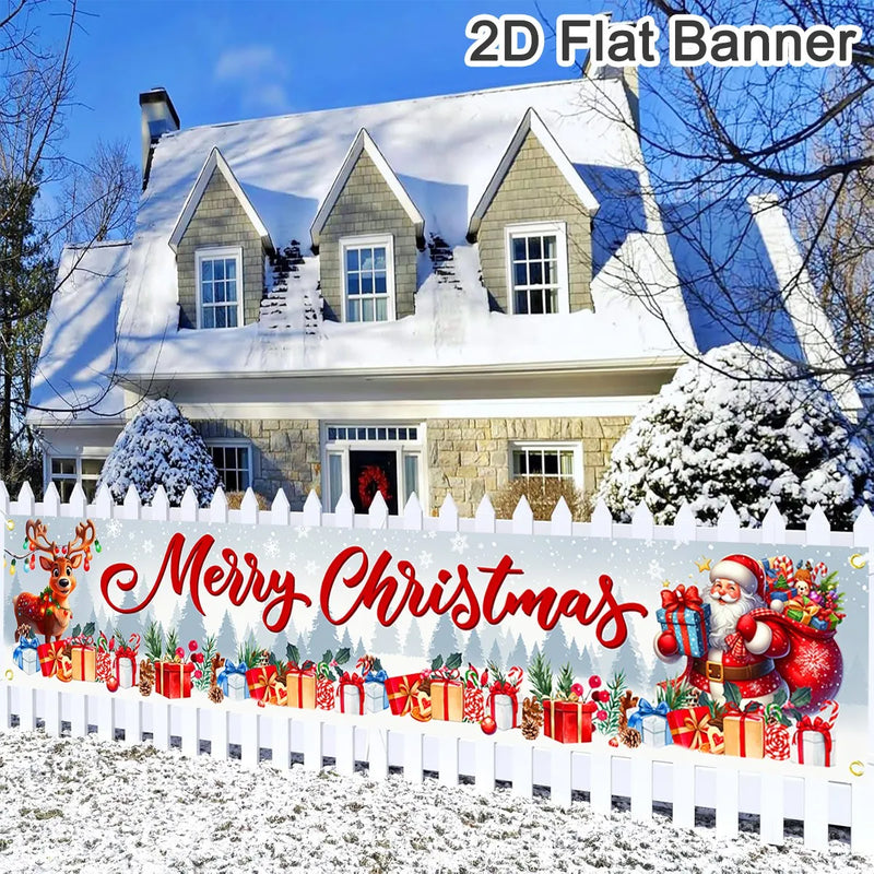 FestiJoy Weihnachts-Banner | Merry Christmas & Happy New Year 2025/2026 | Outdoor & Indoor Deko | Wetterfest & Wiederverwendbar