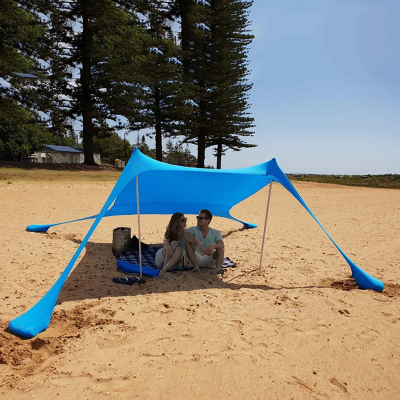Solaviva Strandmuschel mit UV-Schutz UPF50+ | Winddicht & Wasserdicht | Für 3–4 Personen | 200×200×170 cm