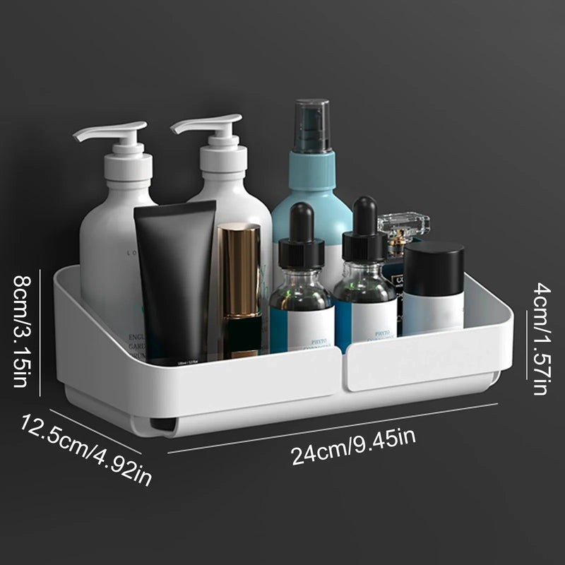 Wandregal EasyMount | Bad- & Küchenregal ohne Bohren | Aufbewahrung für Kosmetik, Shampoo & Gewürze