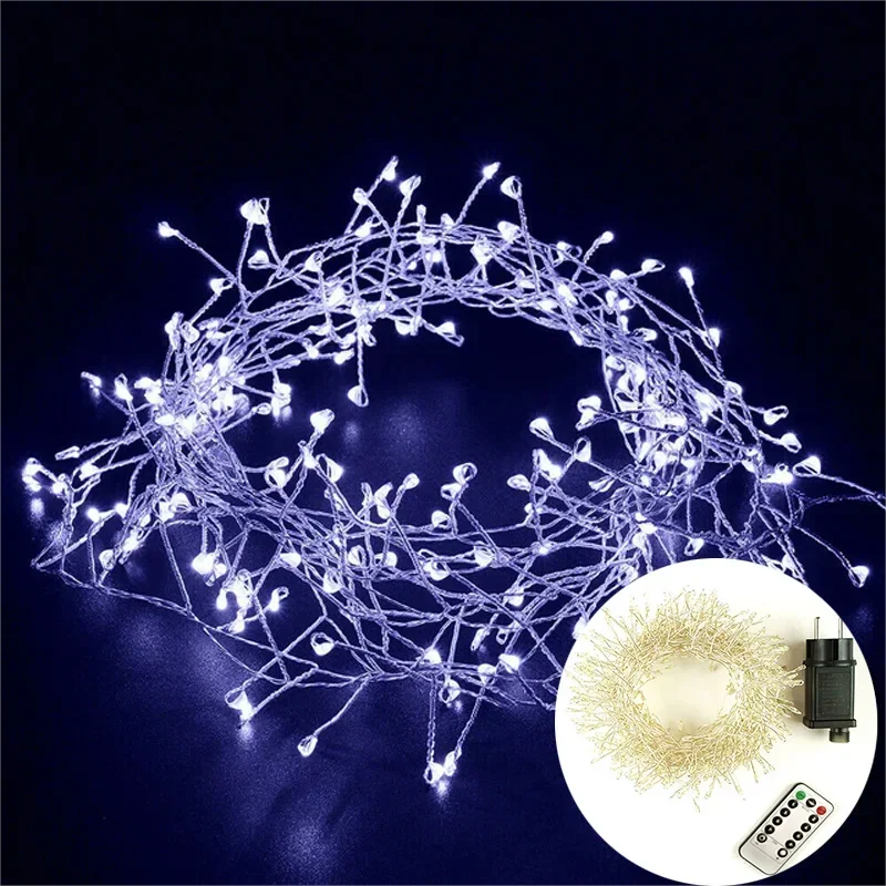 Cluster LED-Lichterkette Lumistra | Warmweiß & Kaltweiß | 36 m Silberdraht | Wasserdicht IP44 | Für Weihnachten, Hochzeit & Party
