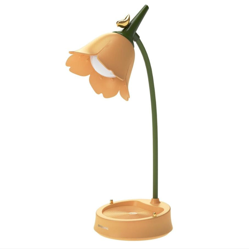 Schreibtischlampe FloraGlow | Blütenblatt-Design | 3 Lichtmodi & Touch-Steuerung | Kabellos | 12h Laufzeit