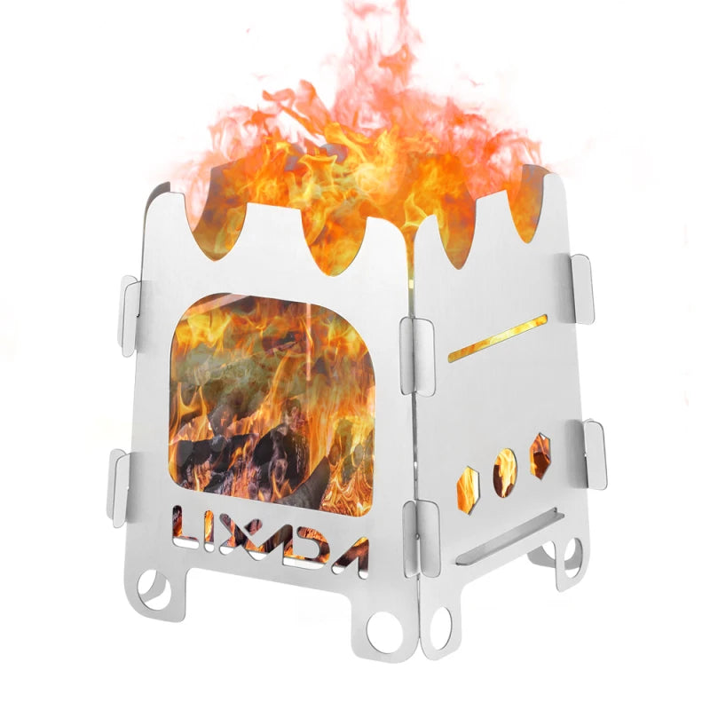 Tivaro Ultraleichter Titan-Holzkocher | Faltbar & tragbar | 12,8 × 11,5 × 16 cm | Für Camping & Trekking