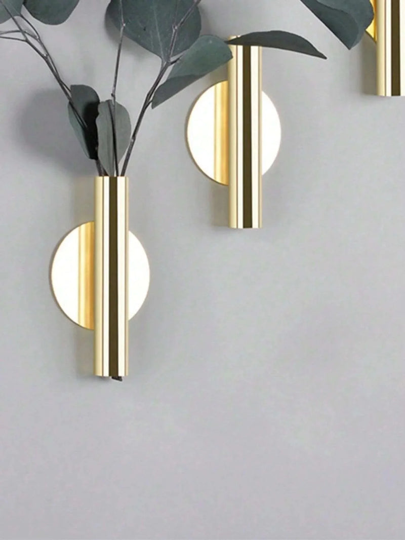 Wandvase AureaBloom | 1/3 Stück | Edelstahl in Roségold | Runde Metallvase im Nordic-Stil | Für Wohnzimmer, Hochzeit & Wanddeko